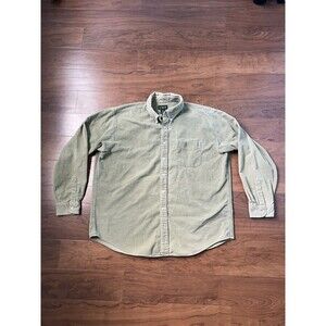 VTG J Crew Shirt Mens XL Olive Oarsman Corduroy Wale Button Up Long Sleeve 90s